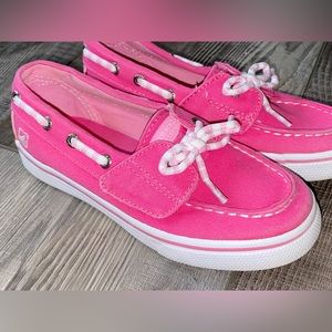 💕 Sperry Top Sider Biscayne Bubble Gum Hot Pink Boat Shoe Girl’s Kid’s Size 10